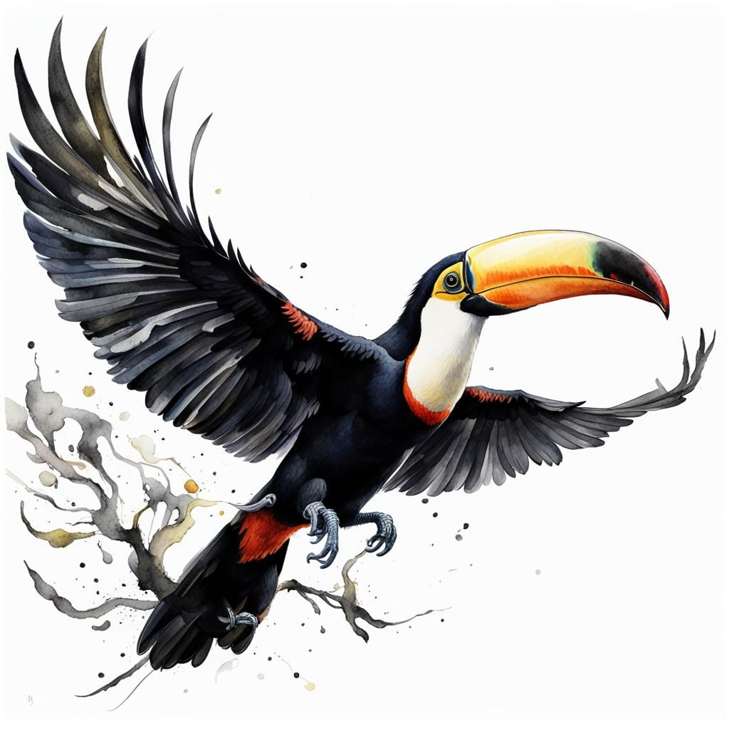 Toucan flying