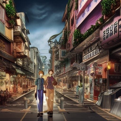 Epic Cinematic Town Digital Matte Painting