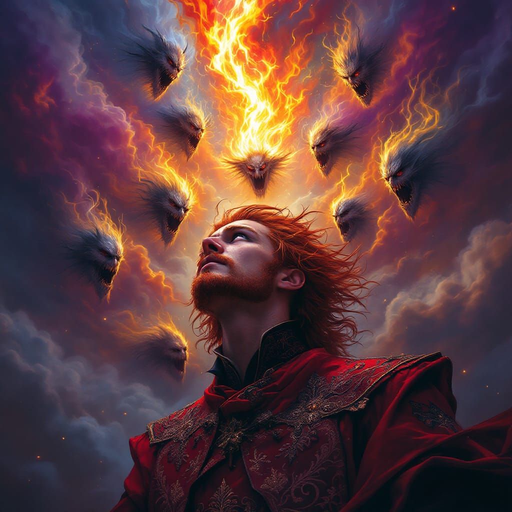 Alchemist Gazing at Sins, Detailed Matte Painting