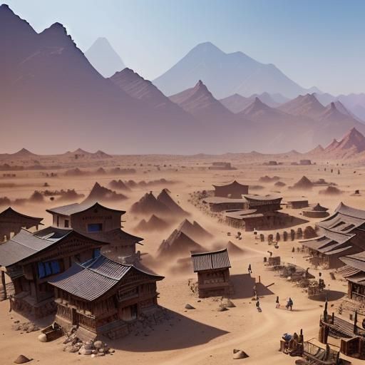 A dusty frontier town nestled between scorching desert and u...