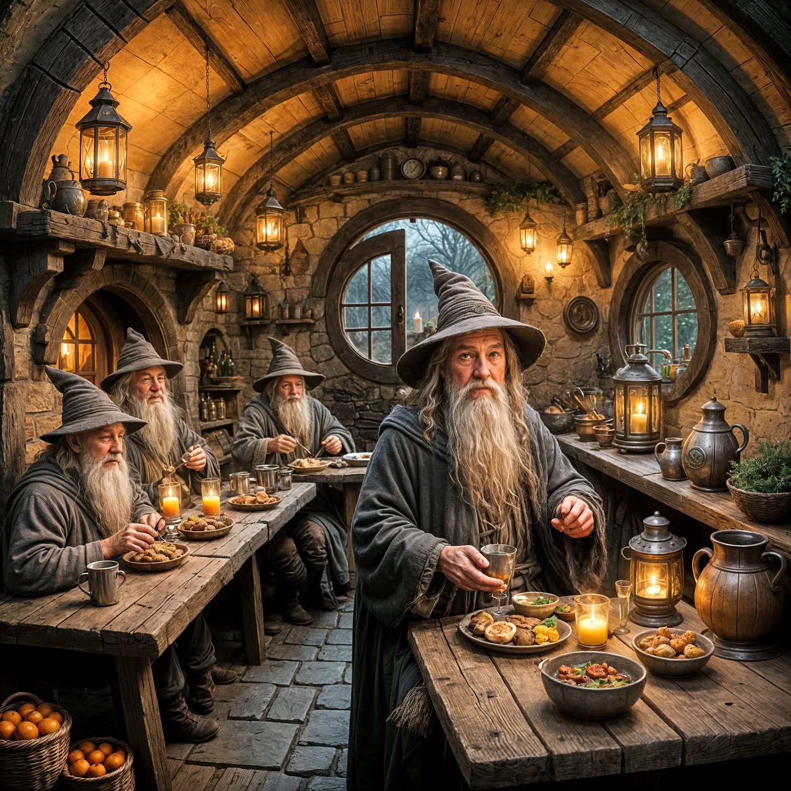 Merry Fellowship Gathering in Whimsical Fantasy Style