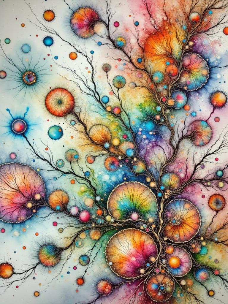 Diamond Coral Reefs and Golden Fish in Surreal Ocean