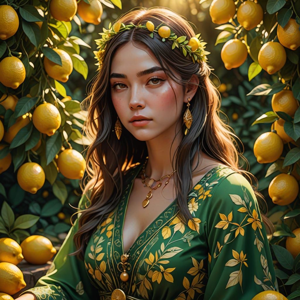 Elegant Bohemian Goddess in Summer Garden