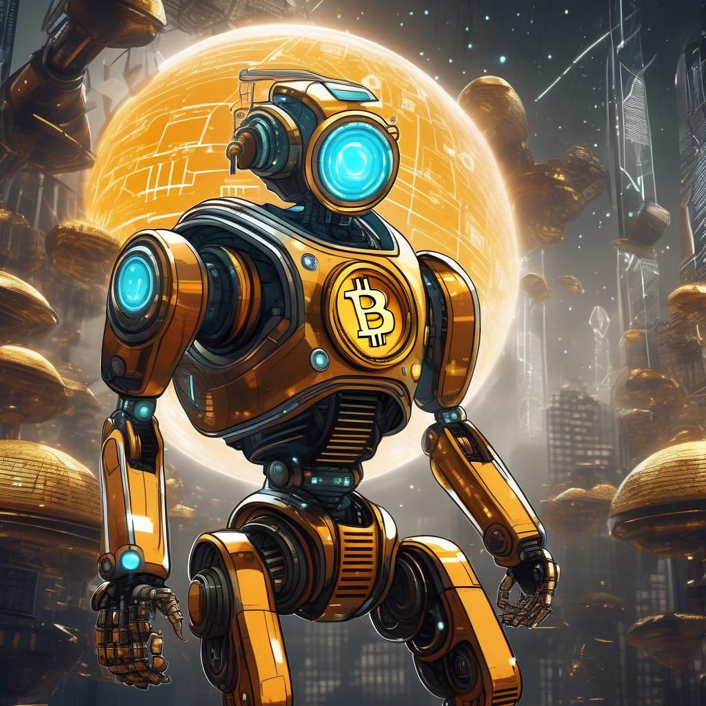 Bitcoin Robot in Futuristic Environment