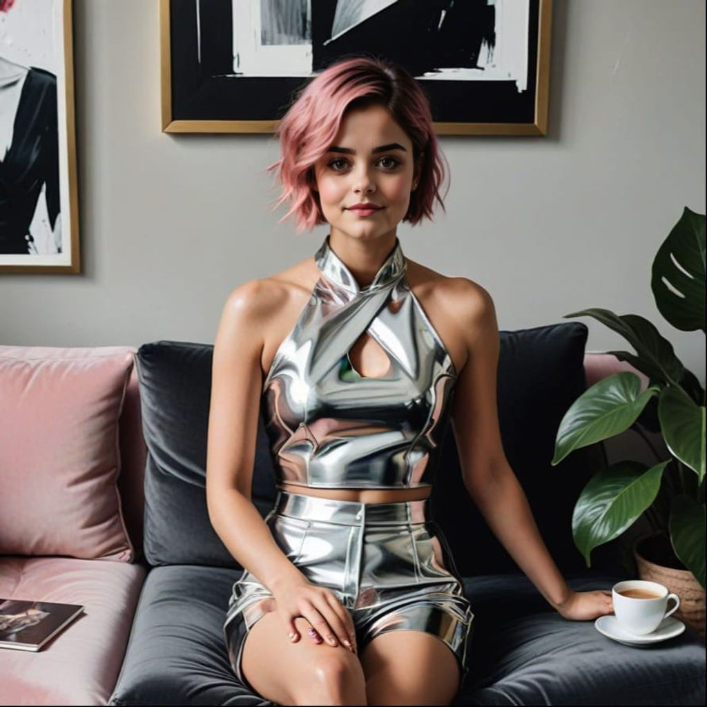 Jenna Coleman Lounging, Gerhard Richter Style