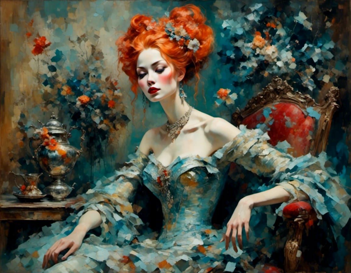 Intricate Demon from Netherworld in Neo-Impressionistic Styl...