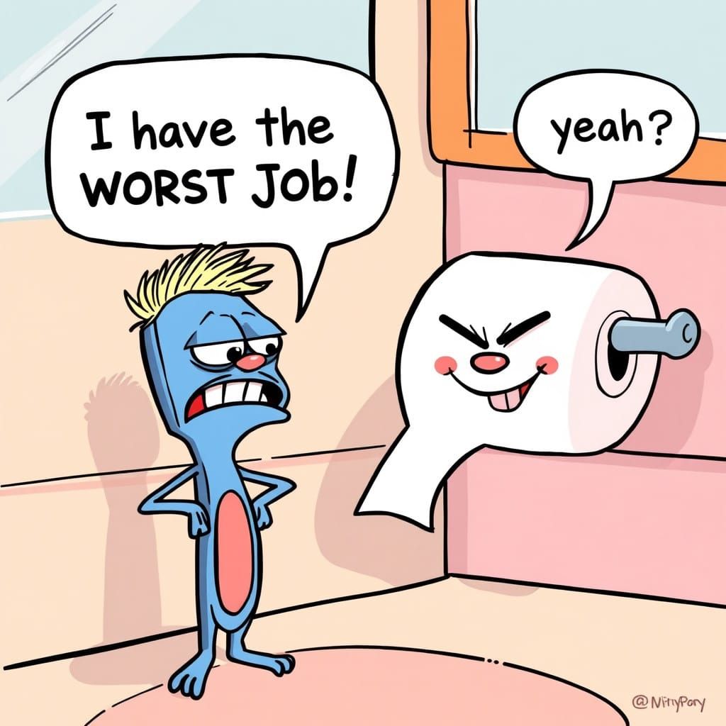 Toothbrush Complains, Toilet Paper Responds in Classic Carto...