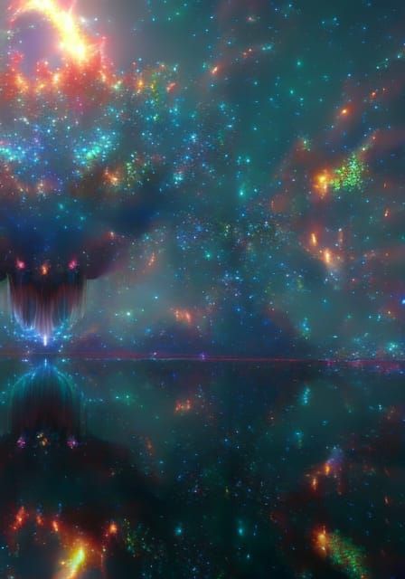 Glistening Crystal Landscape in Fantasycore Style