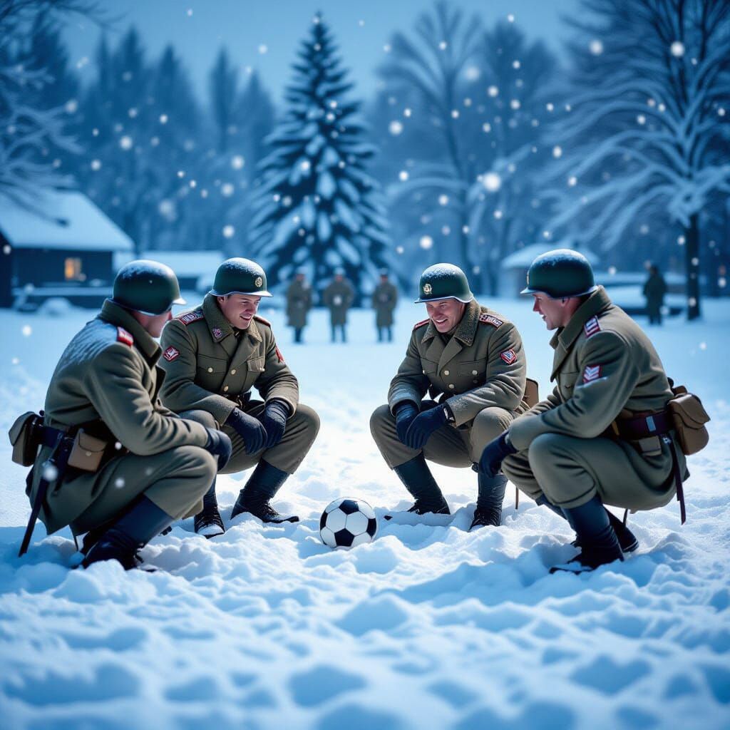 WWII Soldiers Play Soccer on Christmas Day