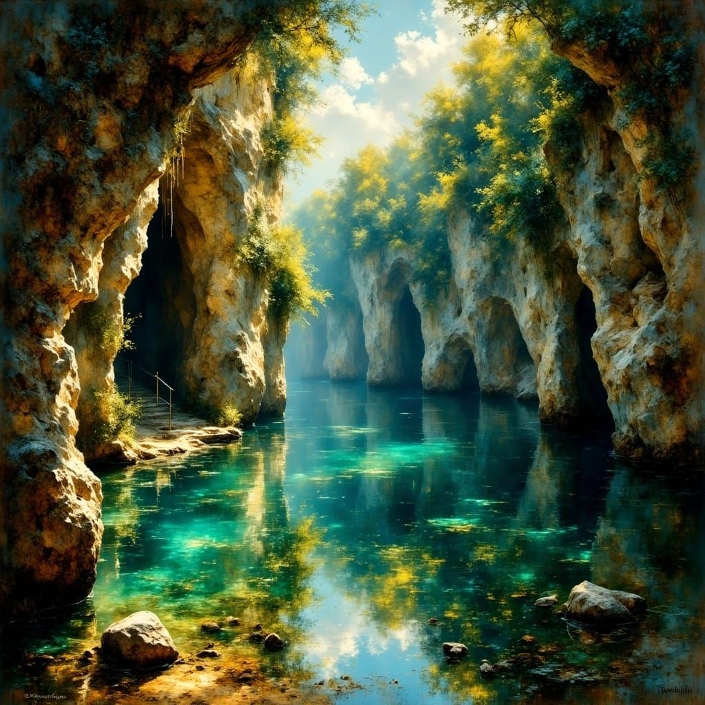 Ancient Mayan Cenote Mystical Landscape