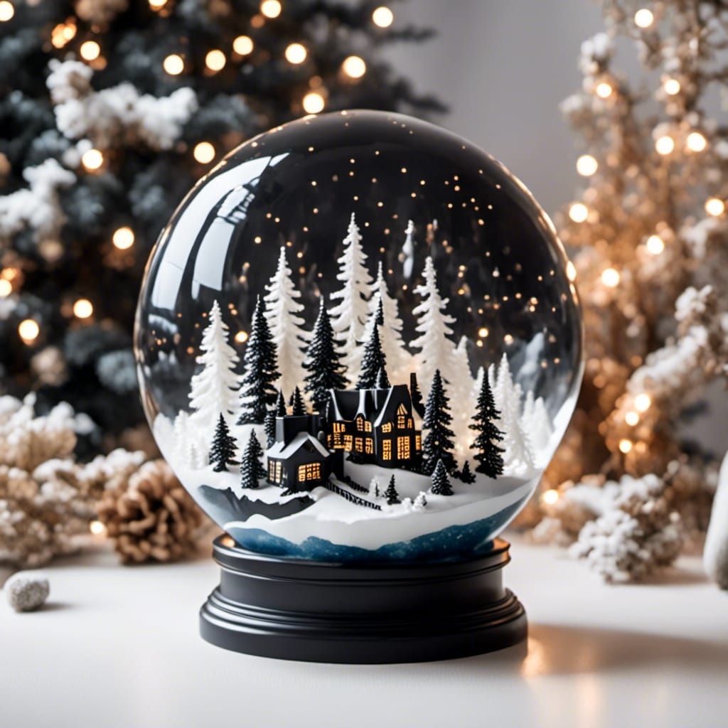 Earth Inside Spinning Snow Globe