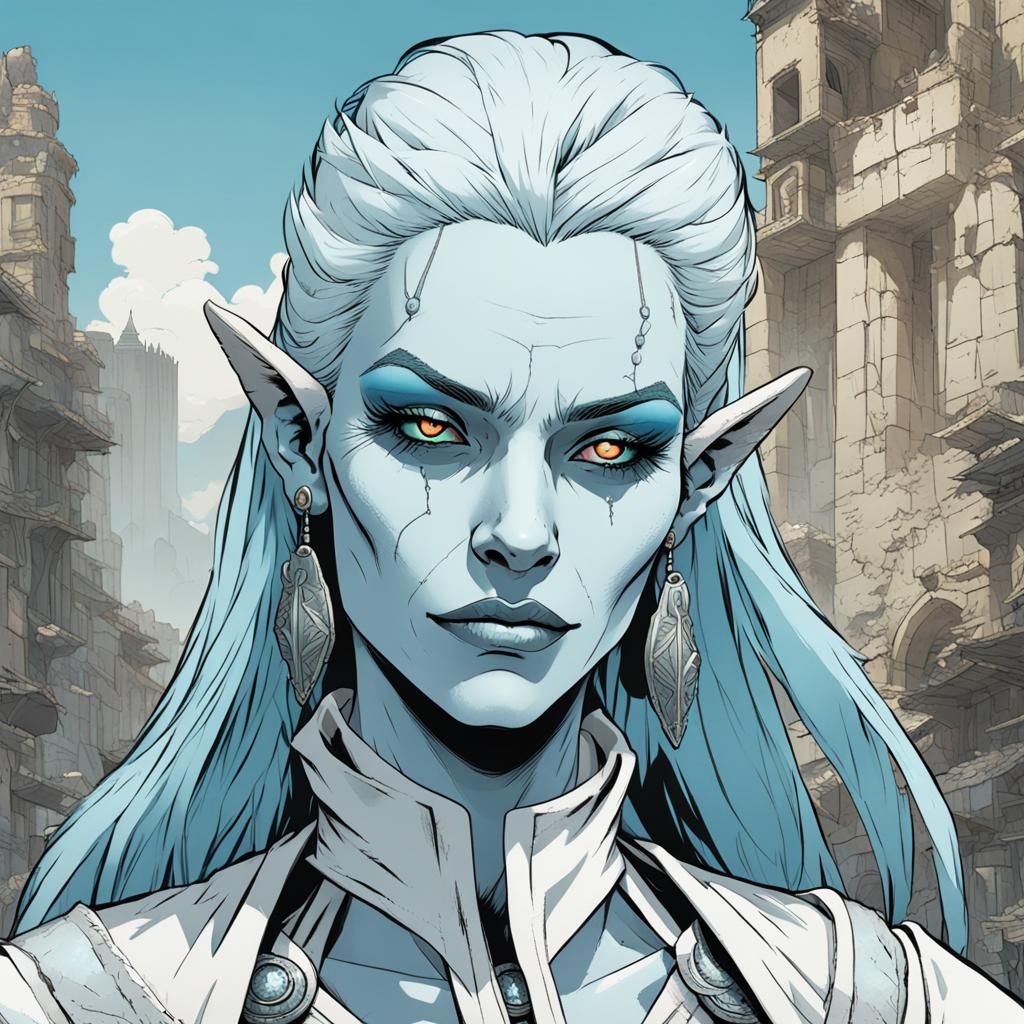 Beautiful Female Orc in European Comic Book Style