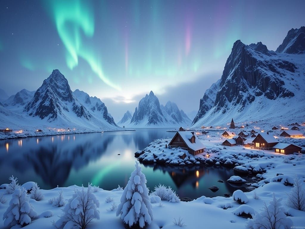 Killer Whale Leaps in Lofoten Islands Winter