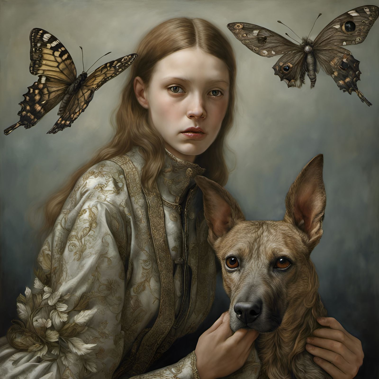 Alien Woman and Pet in Photorealistic Style