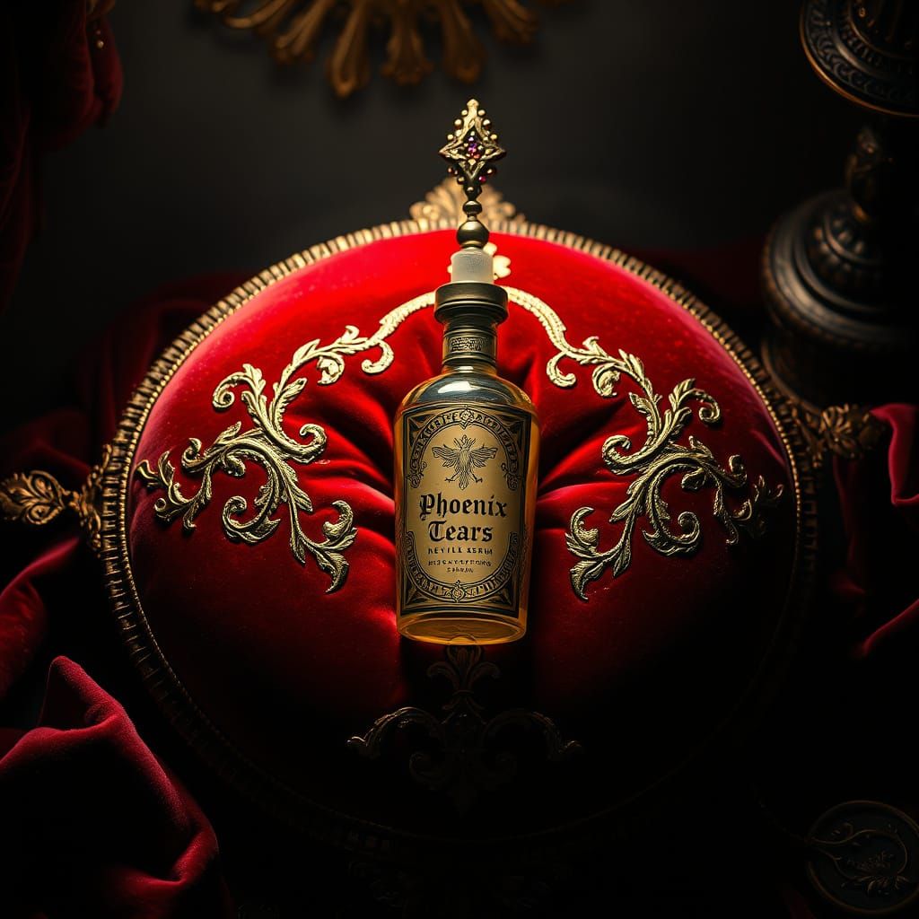 Luxurious Phoenix Tears Serum in Golden Filigree Chamber