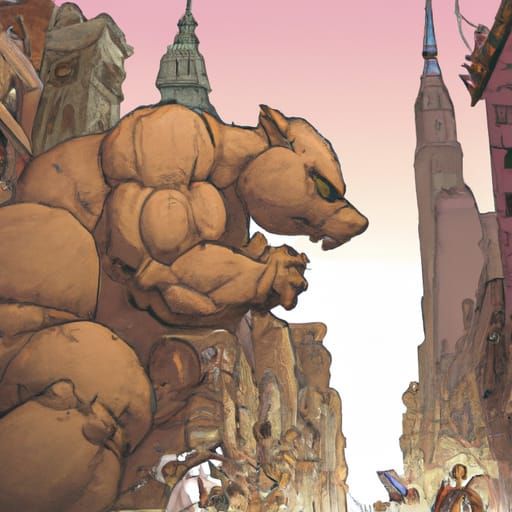 Giant Hamsterzilla Rampage in Comic Book Art