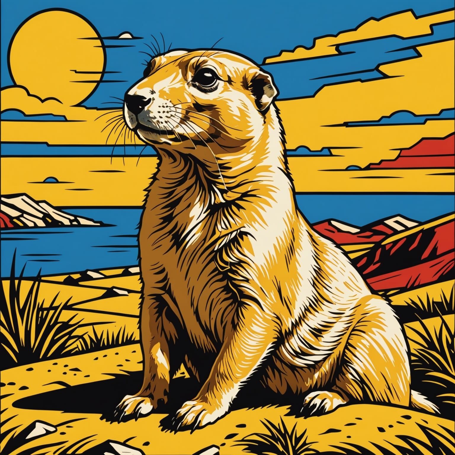 Prairie Dog in Roy Lichtenstein's Signature Style