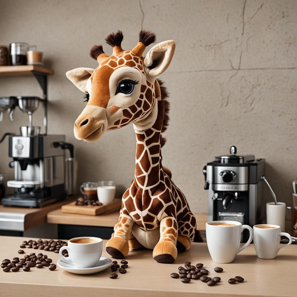 Adorable Giraffe Plush Toy Barista