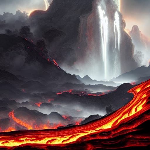 Epic Lava Flow: Digital Matte Painting