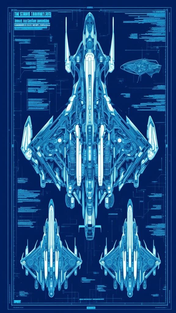 Futuristic Interceptor Aircraft Design in Cyberpunk Style