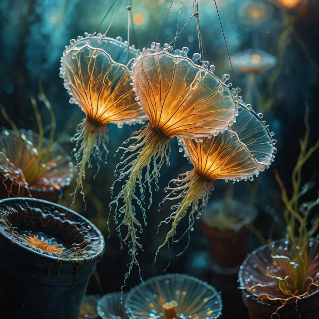 Glowing Diatom Macro in Vibrant Oil Painting