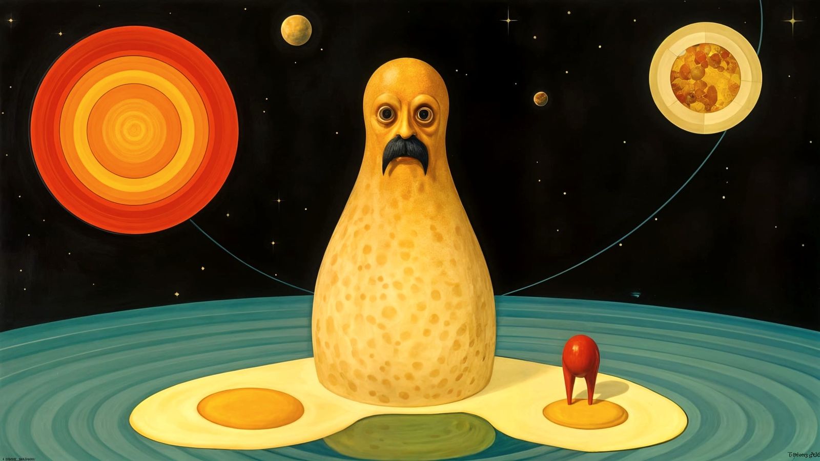 Eggman and Walrus Inspired by Hopper, Tinguely, and Klimt