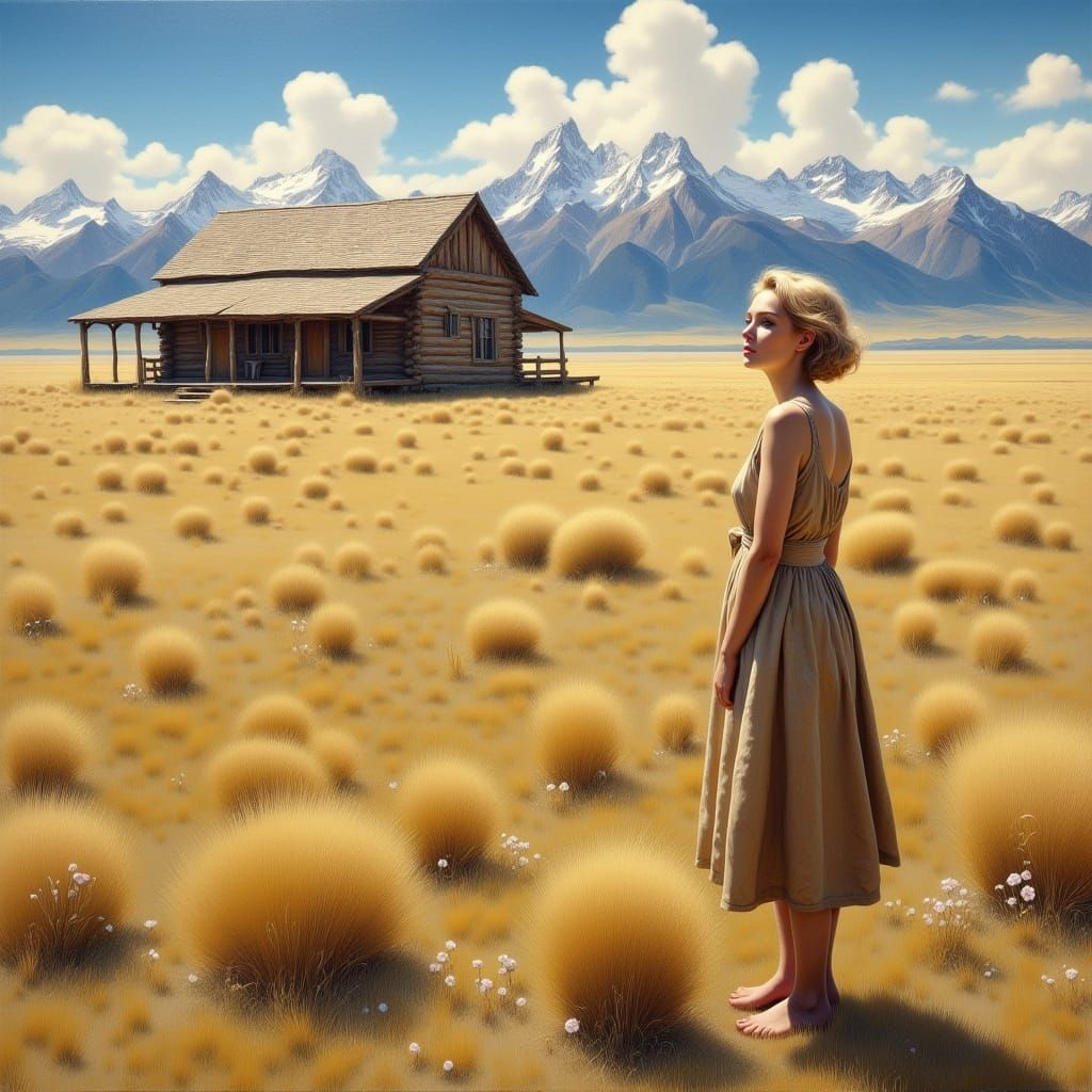 Impressionistic Wyoming Homestead Oil Painting