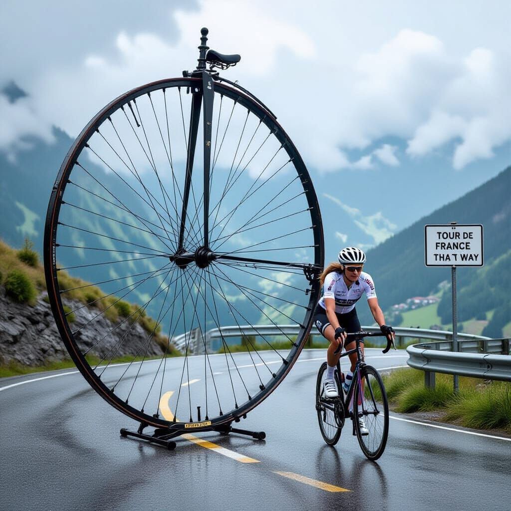 Victorian Cyclist in Tour de France Race