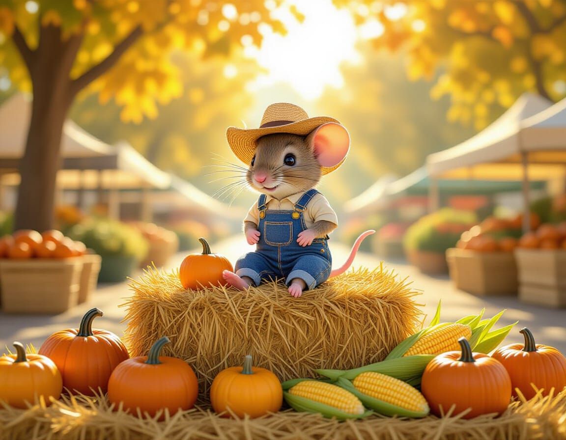 Anthropomorphic Mouse at Autumn Farmers Market