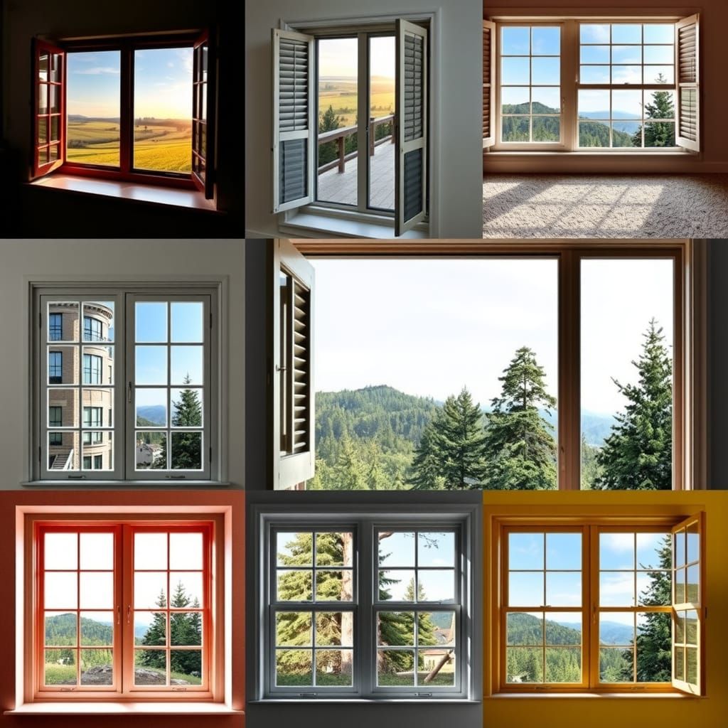 Collage:  *seven* distincly different windows

an image of 7 distincly different windows

7 different windows in differe...