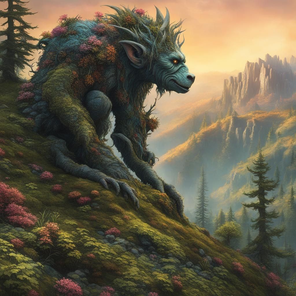 Mountain Plant Troll in Fantasycore Style