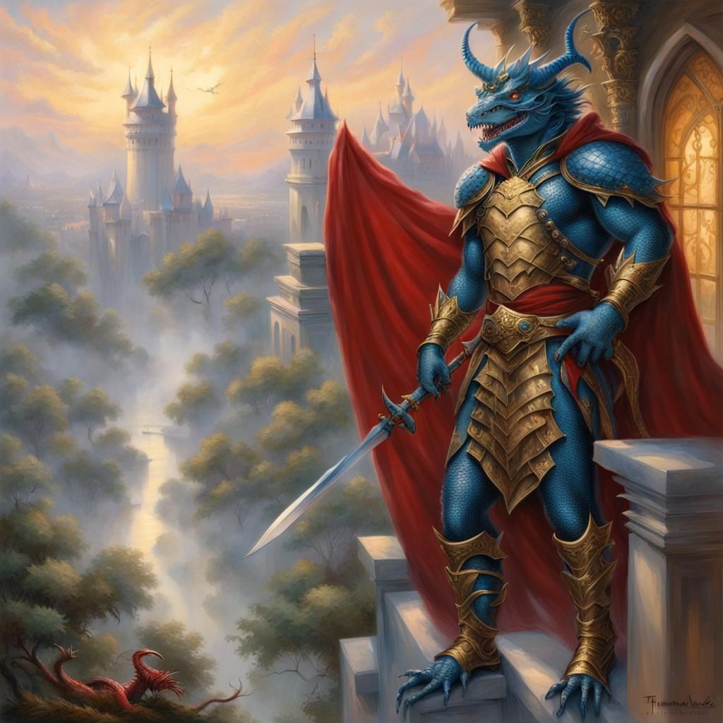 Lizardman King and Warrior Queen in Dragon Bone Armor