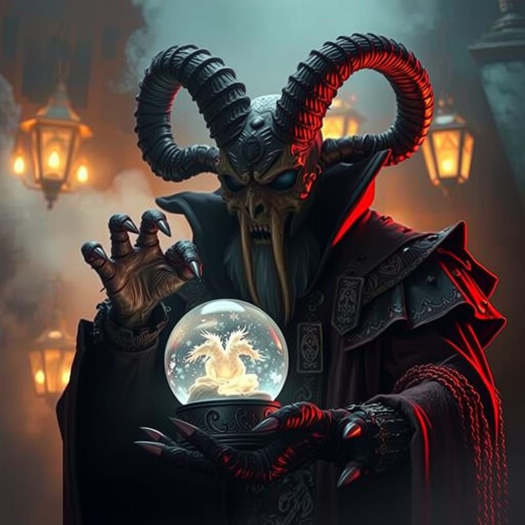 Ghostface Transforms into Krampus in Snowglobe