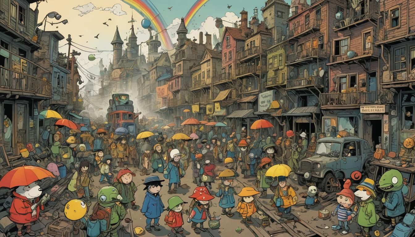 Rainbow in Post-Apocalyptic Landscape: A Gothic Fairytale