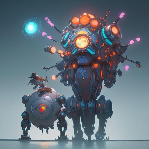 Clockwork Castle on Robotic Legs, Detailed Digital Art