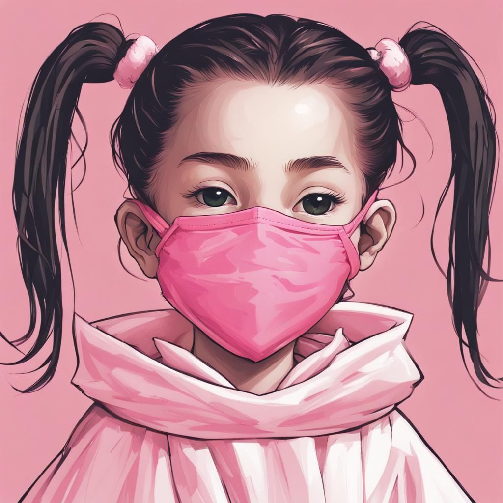 Toddler Superheroine in Pink Diaper and White Cape