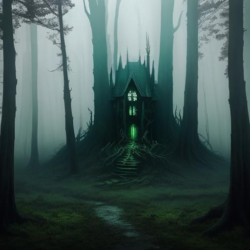 Eerie Forest Monster in Dark Fantasy Art