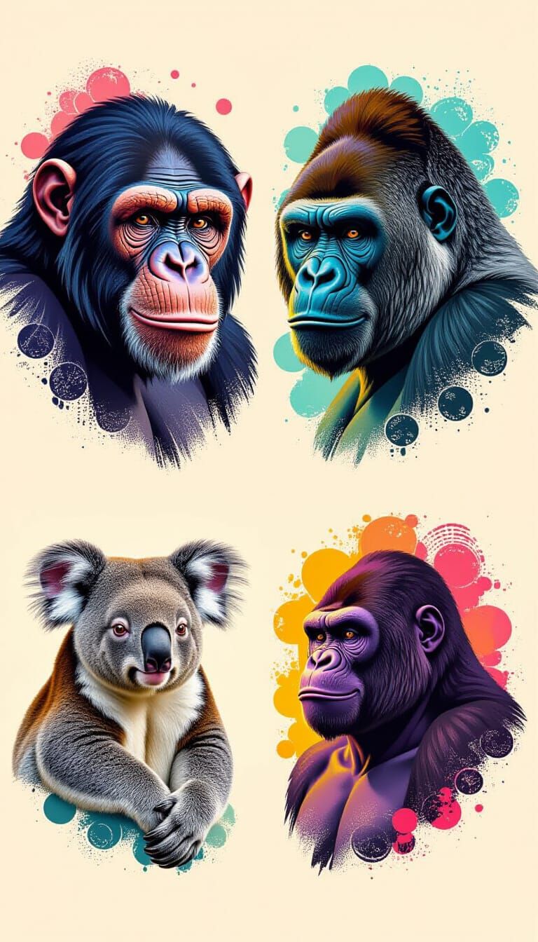 Animal Fingerprints Scientific Illustration in Matte Paintin...