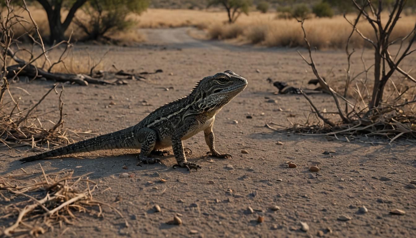 Western Fence Lizard on Gourd at Dusk