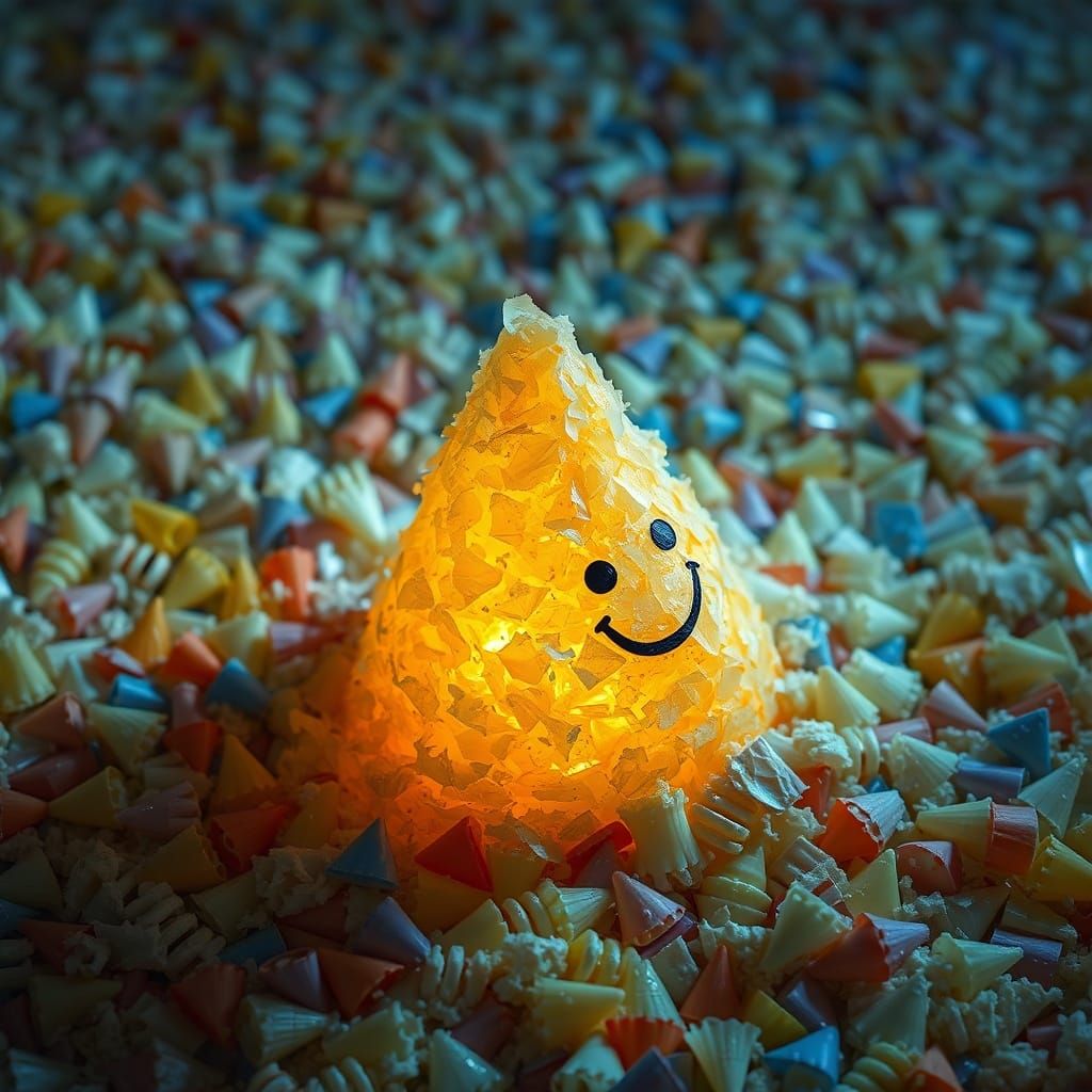 Melting Cone Landscape of Plastic Debris in CGI