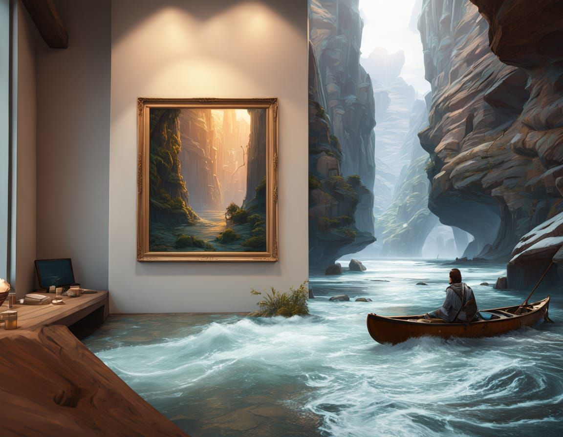 Canoe Trip Through Canyon Into Museum