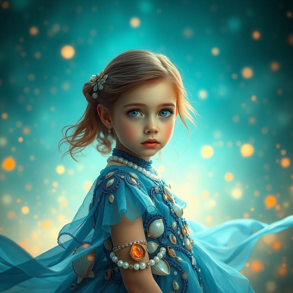 Girl with Water Eyes in Dreamlike Setting