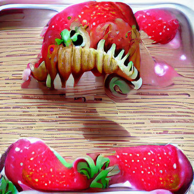 AI Interpretation: A Food Monster Strawberry