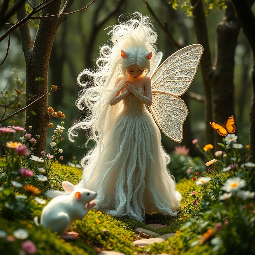 Wool Fairy in Wool Forest: A Whimsical Scene