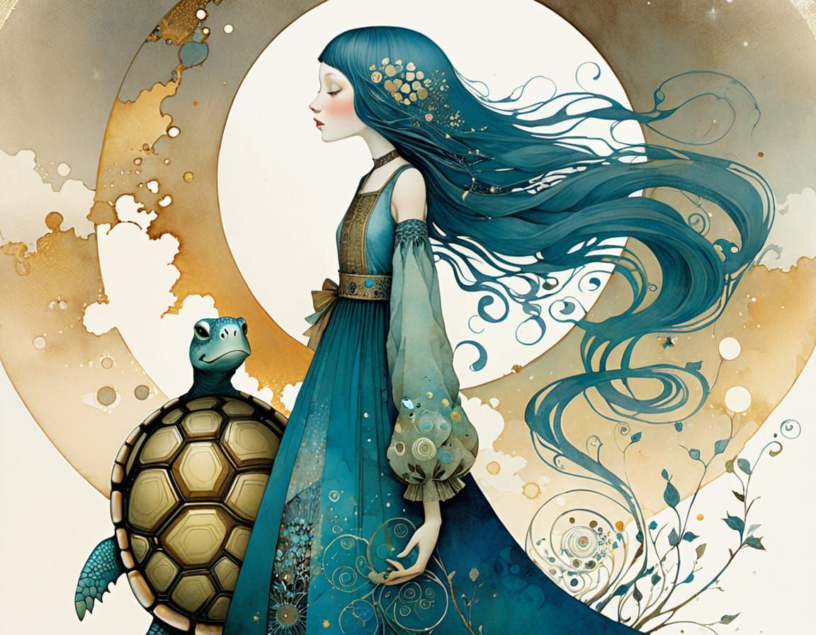 Singing Turtle Basketball Game in Whimsical Style