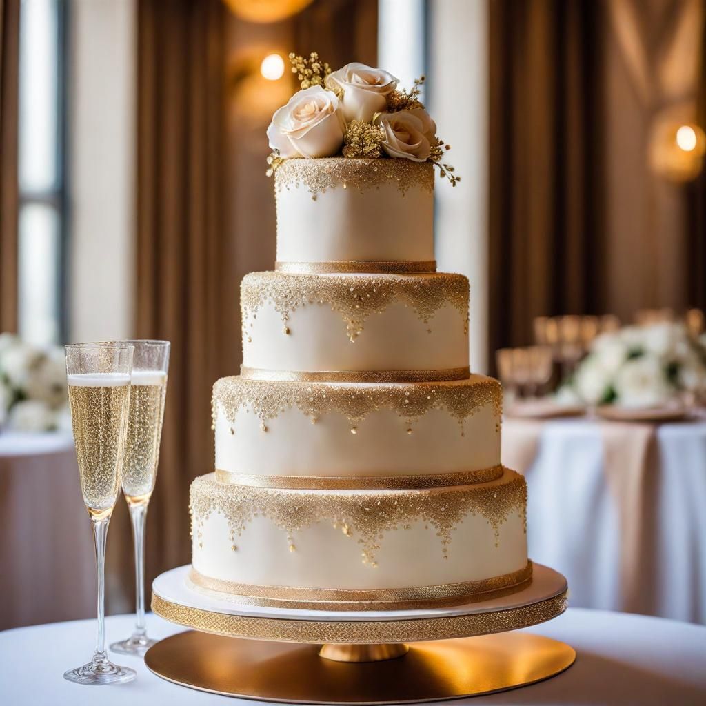 Luxury Champagne Wedding Cake: Salute!