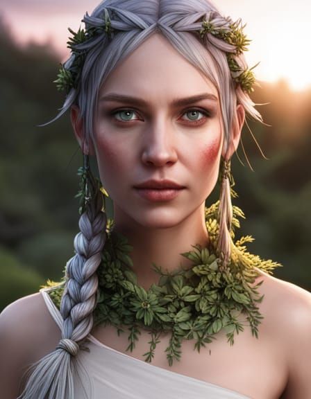 Viking Woman Portrait in Hyperdetailed Digital Art Style