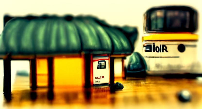 Photorealistic Solitude in Retro Tilt-Shift Illustration