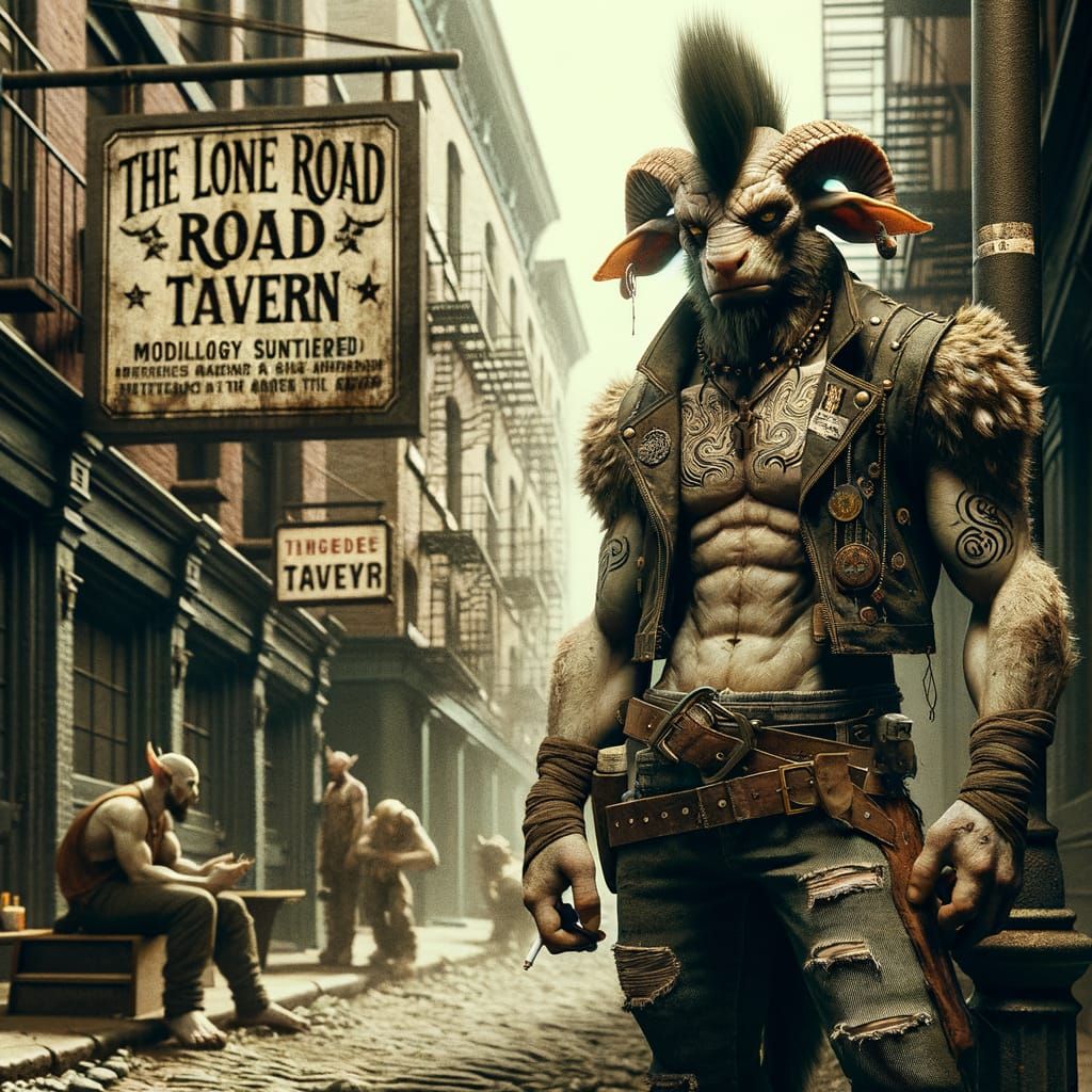 Satyr Monster Hunter in Comic Book Style