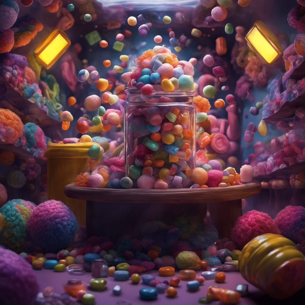 Dopesick: Crochet World of Addiction in Candy Art Style
